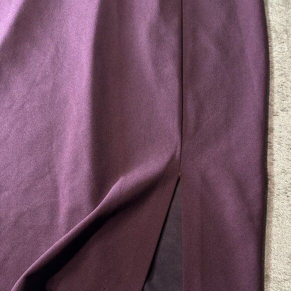 EXPRESS Burgundy Classic Cap Sleeve Slit Pencil Dress Large Fitted Cocktail - Picture 8 of 15